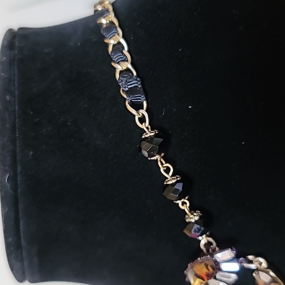 Vintage! BETSEY JOHNSON Hollywood Glam Leopard / Tiger Jewel Head Necklace. - Picture 6 of 9